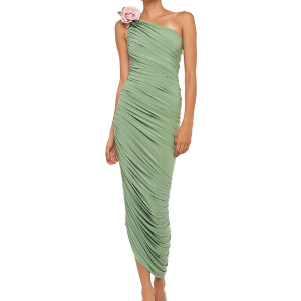 Norma Kamali Diana Gown -- Vintage Green -- Medium